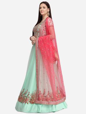 embroidered flared lehenga - 17757706 - Standard Image - 2