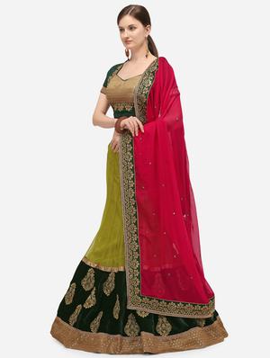 embroidered flared lehenga - 17757709 - Standard Image - 2