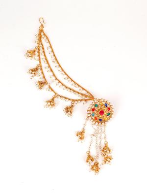 gold metal jhumka earrings - 17758061 - Standard Image - 4