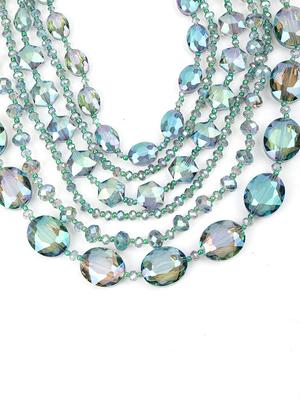 green crystal long necklace - 17758131 - Standard Image - 3