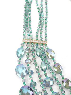green crystal long necklace - 17758131 - Standard Image - 4