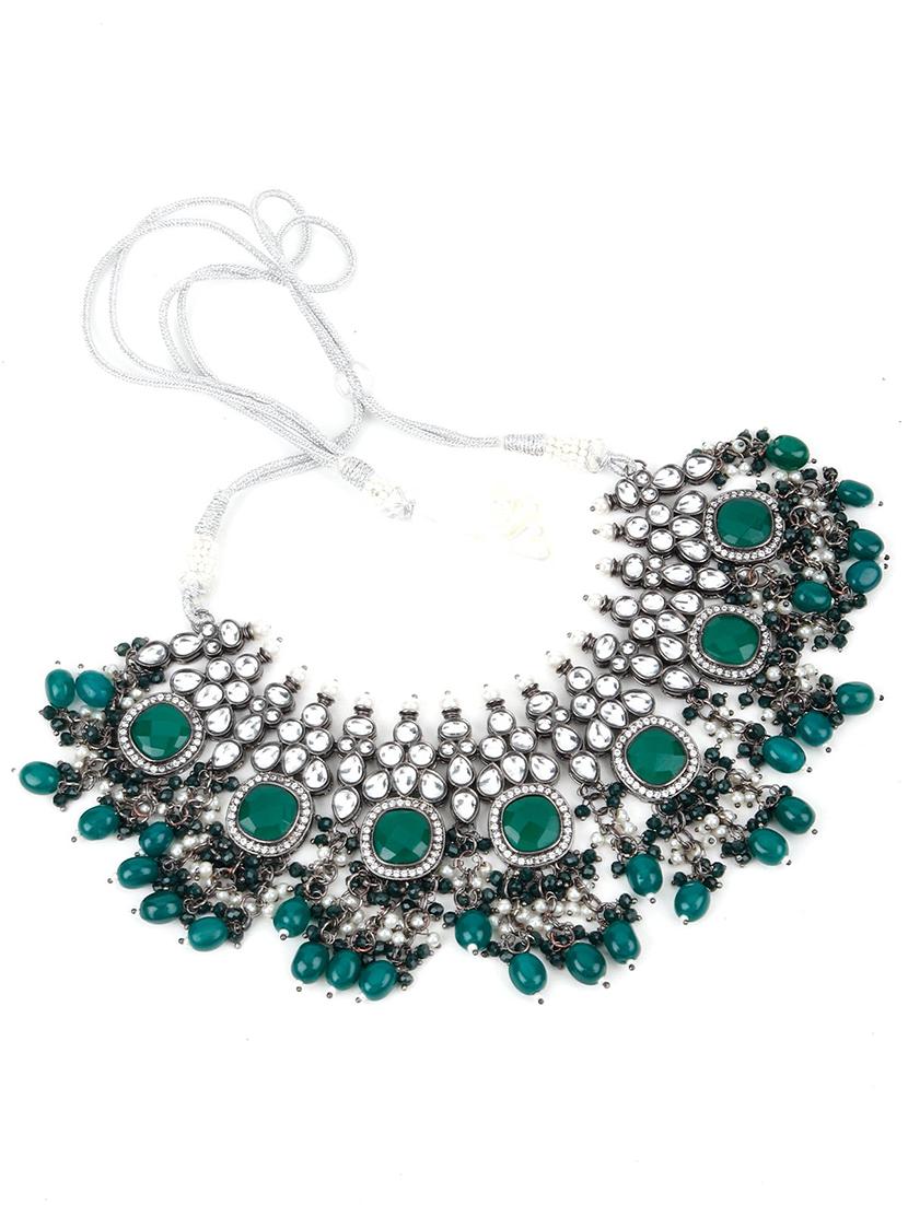 green metal choker necklace - 17758145 - Zoom Image - 3