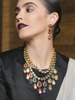 multi colored metal long necklace - 17758155 - Standard Image - 5