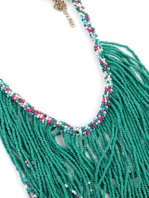 green cotton long necklace - 17758171 - Standard Image - 2
