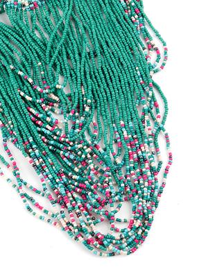 green cotton long necklace - 17758171 - Standard Image - 3