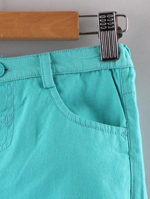 blue solid shorts - 17758649 - Standard Image - 3