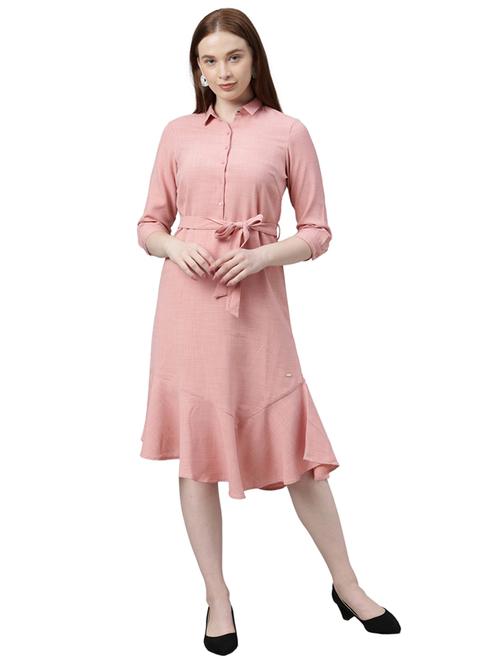 tie front solid flared dress - 17759011 - Standard Image - 1