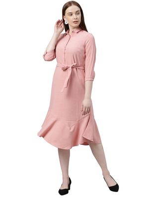 tie front solid flared dress - 17759011 - Standard Image - 2