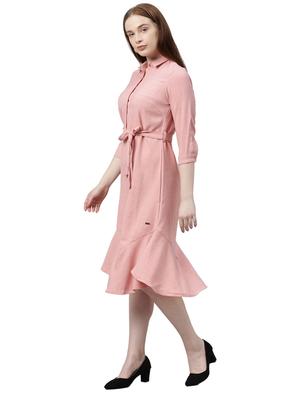 tie front solid flared dress - 17759011 - Standard Image - 3