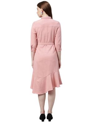 tie front solid flared dress - 17759011 - Standard Image - 4