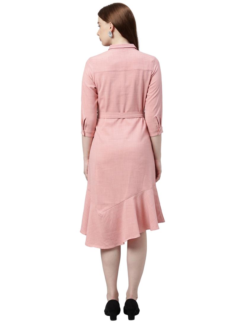tie front solid flared dress - 17759011 - Zoom Image - 4