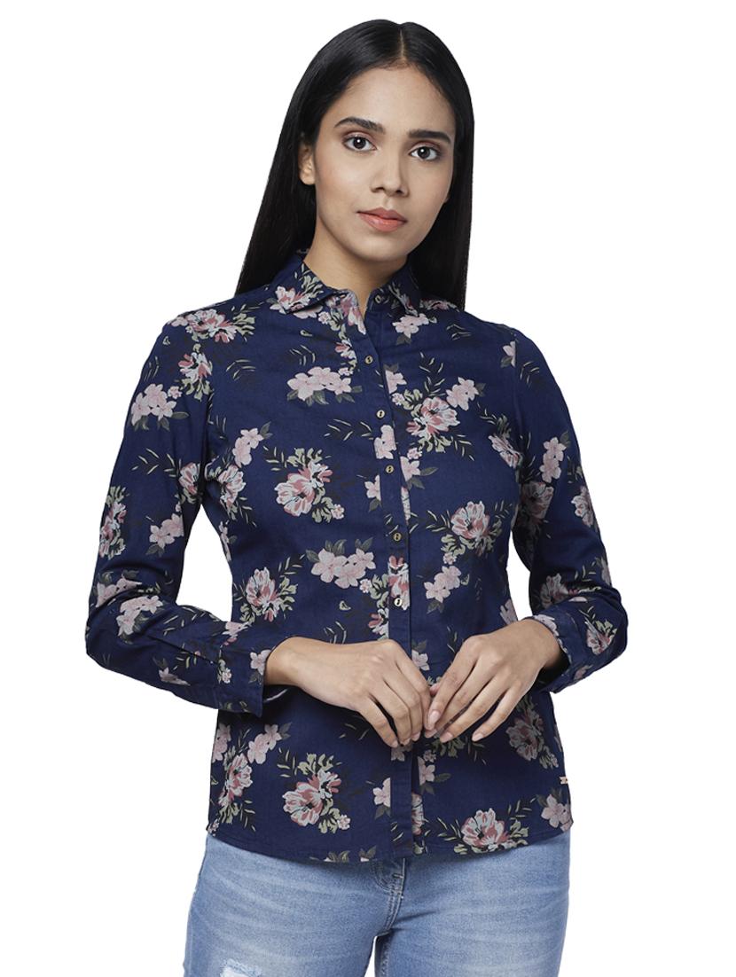 curved hem floral shirt - 17759068 - Zoom Image - 1