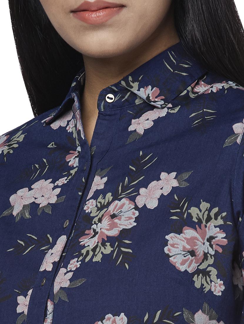 curved hem floral shirt - 17759068 - Zoom Image - 5