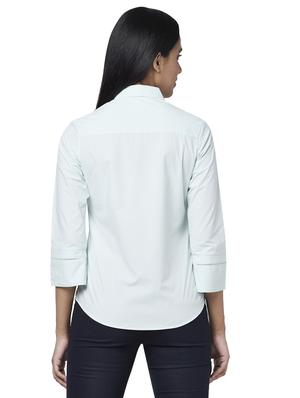 curved hem solid shirt - 17759227 - Standard Image - 3