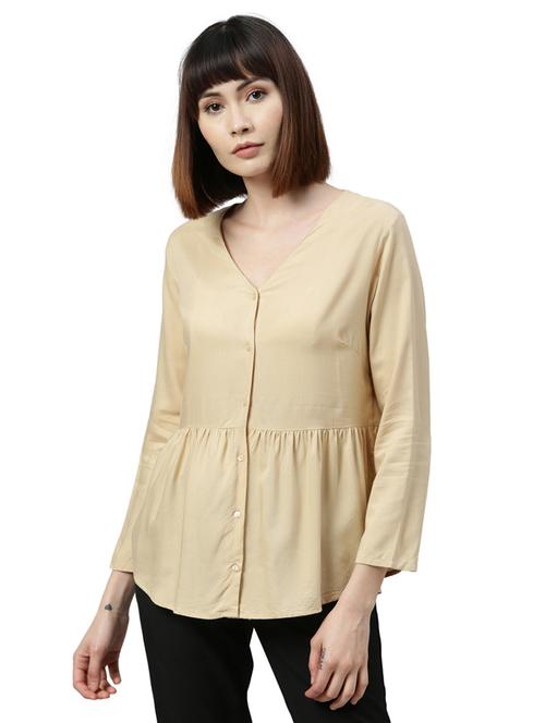 v-neck peplum top - 17759341 - Standard Image - 1