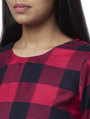 bell sleeved checkered top - 17759359 - Standard Image - 5