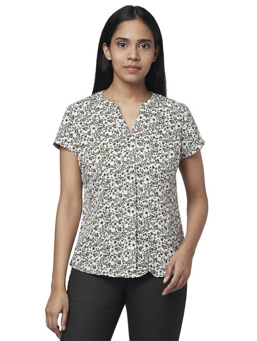 mandarin neck floral top - 17759390 - Standard Image - 1