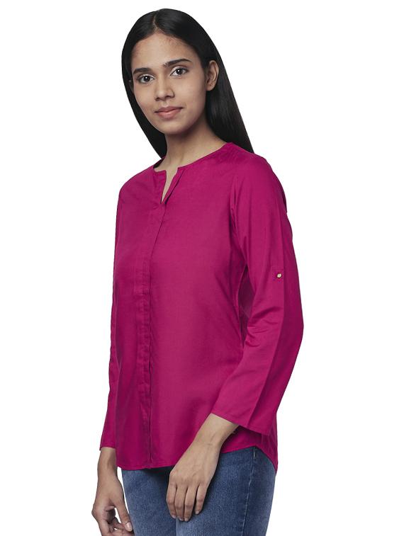 notch neck solid top - 17759435 - Zoom Image - 2