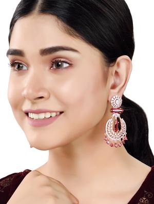 red brass chandballi earring - 17759876 - Standard Image - 4