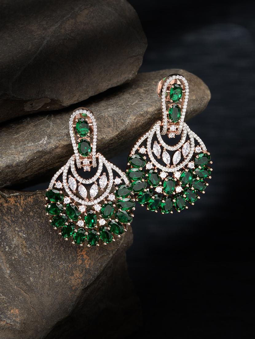 green brass drop earring - 17759878 - Zoom Image - 2