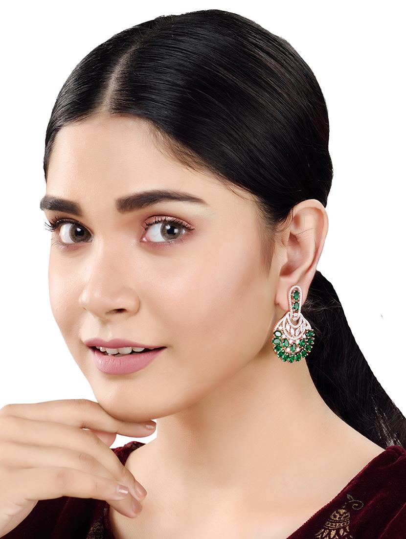 green brass drop earring - 17759878 - Zoom Image - 4