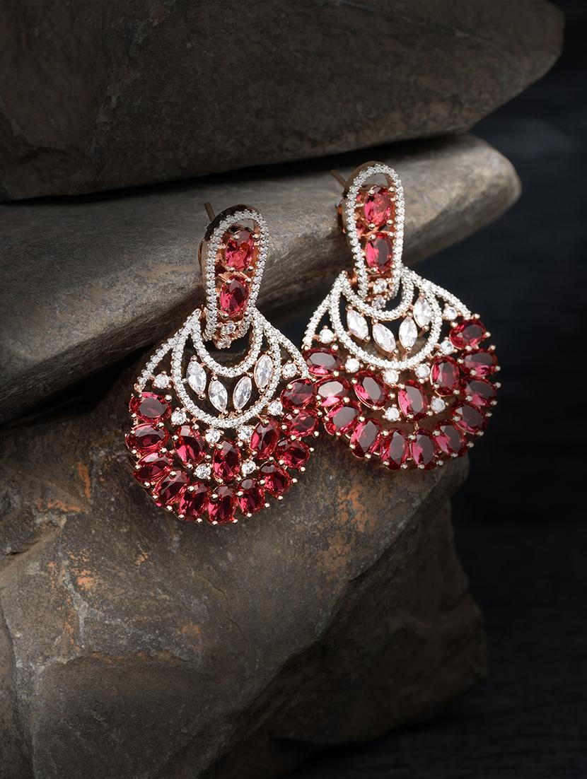 red brass drop earring - 17759881 - Zoom Image - 2