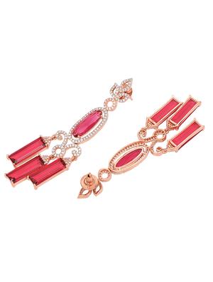 red brass drop earring - 17759887 - Standard Image - 3