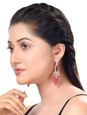 red brass drop earring - 17759887 - Standard Image - 4