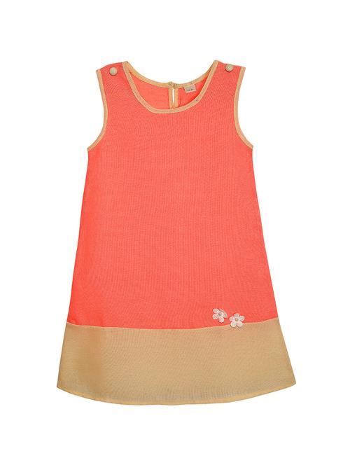 orange color block frock - 17760147 - Standard Image - 1