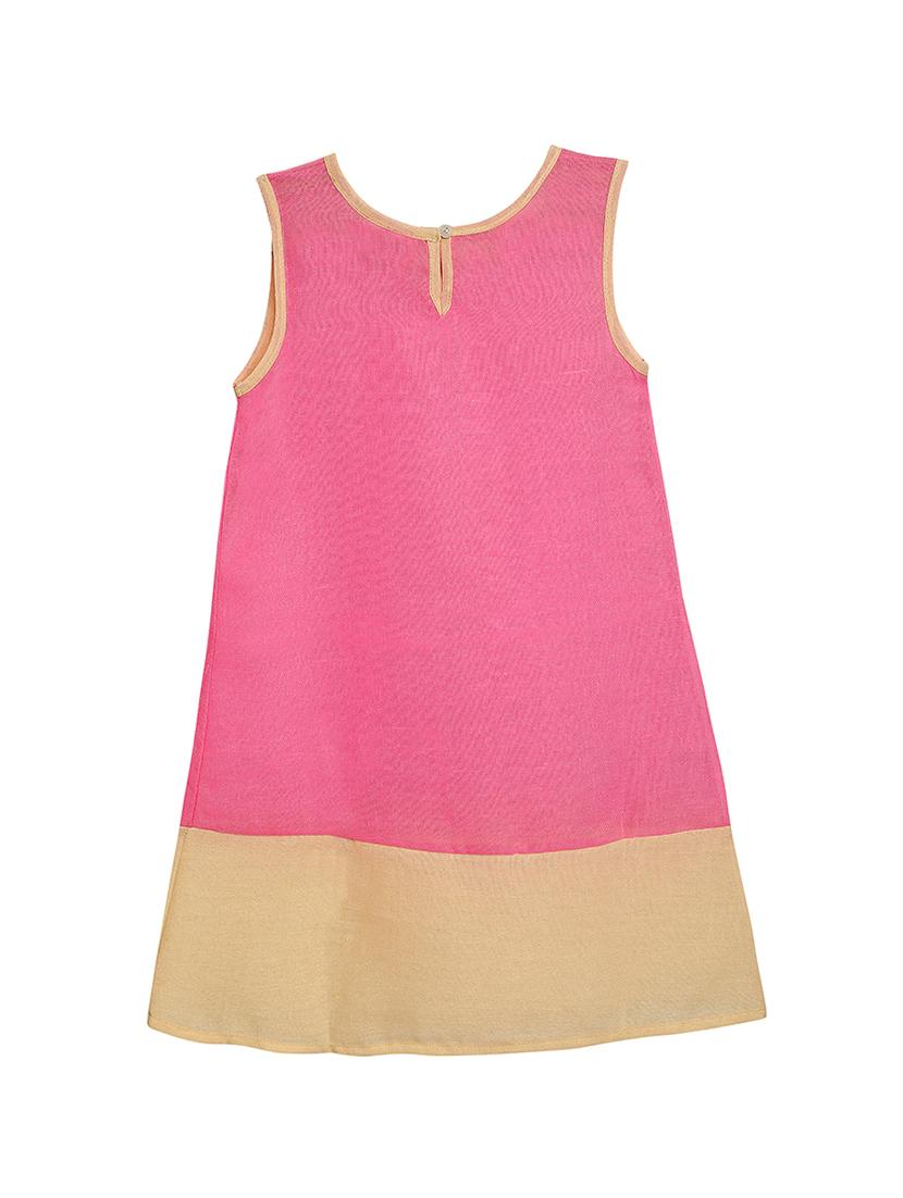 pink color block frock - 17760148 - Zoom Image - 2