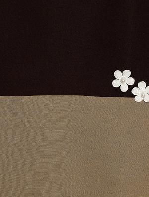 brown color block frock - 17760150 - Standard Image - 3
