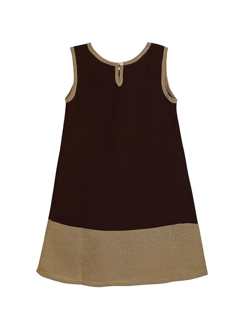 brown color block frock - 17760150 - Zoom Image - 2