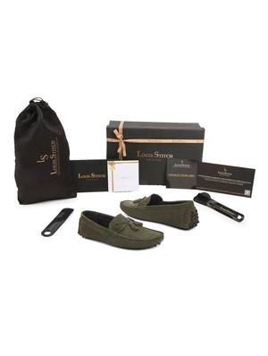 green leather slip on loafers - 17760157 - Standard Image - 6