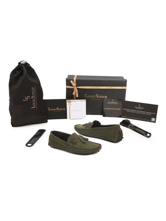 green leather slip on loafers - 17760157 - Zoom Image - 6