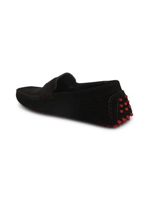 black leather slip on loafers - 17760161 - Standard Image - 4