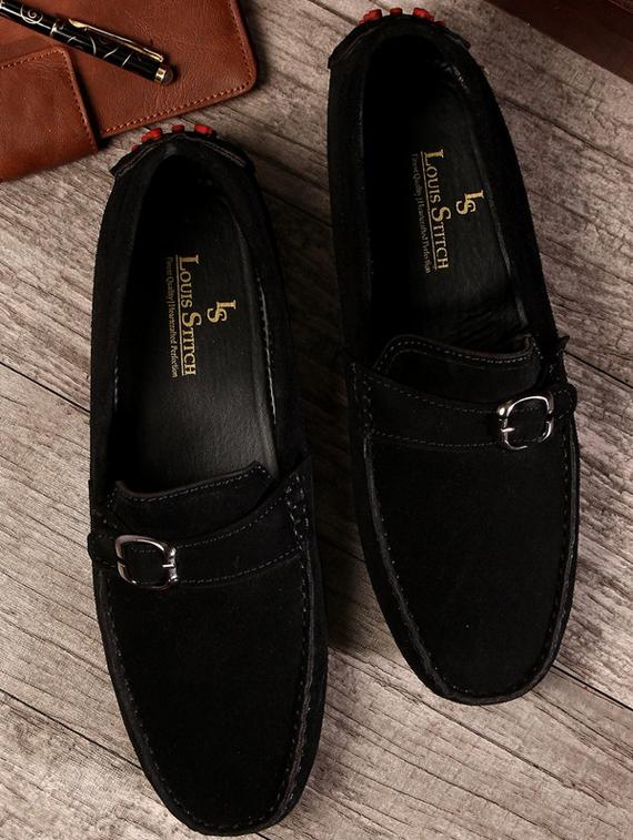 black leather slip on loafers - 17760161 - Zoom Image - 2