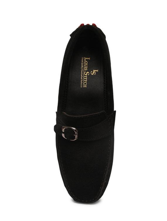 black leather slip on loafers - 17760161 - Zoom Image - 5