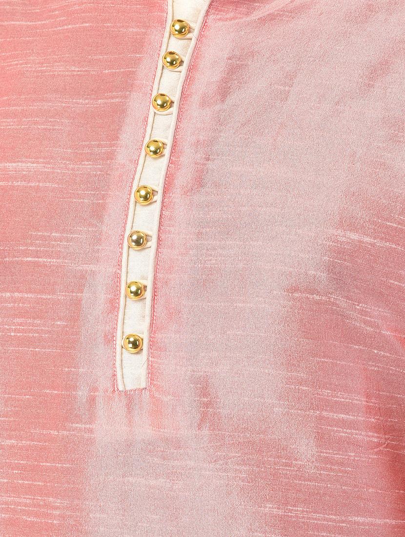 pink solid silk blend dhoti kurta set - 17760224 - Zoom Image - 4