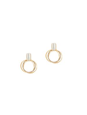 gold metal drop earring - 17760249 - Standard Image - 2