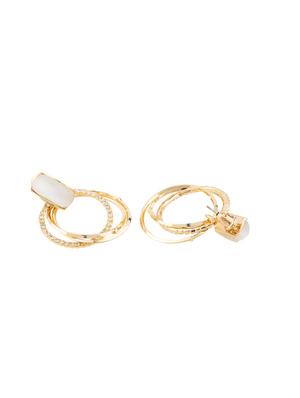 gold metal drop earring - 17760249 - Standard Image - 3