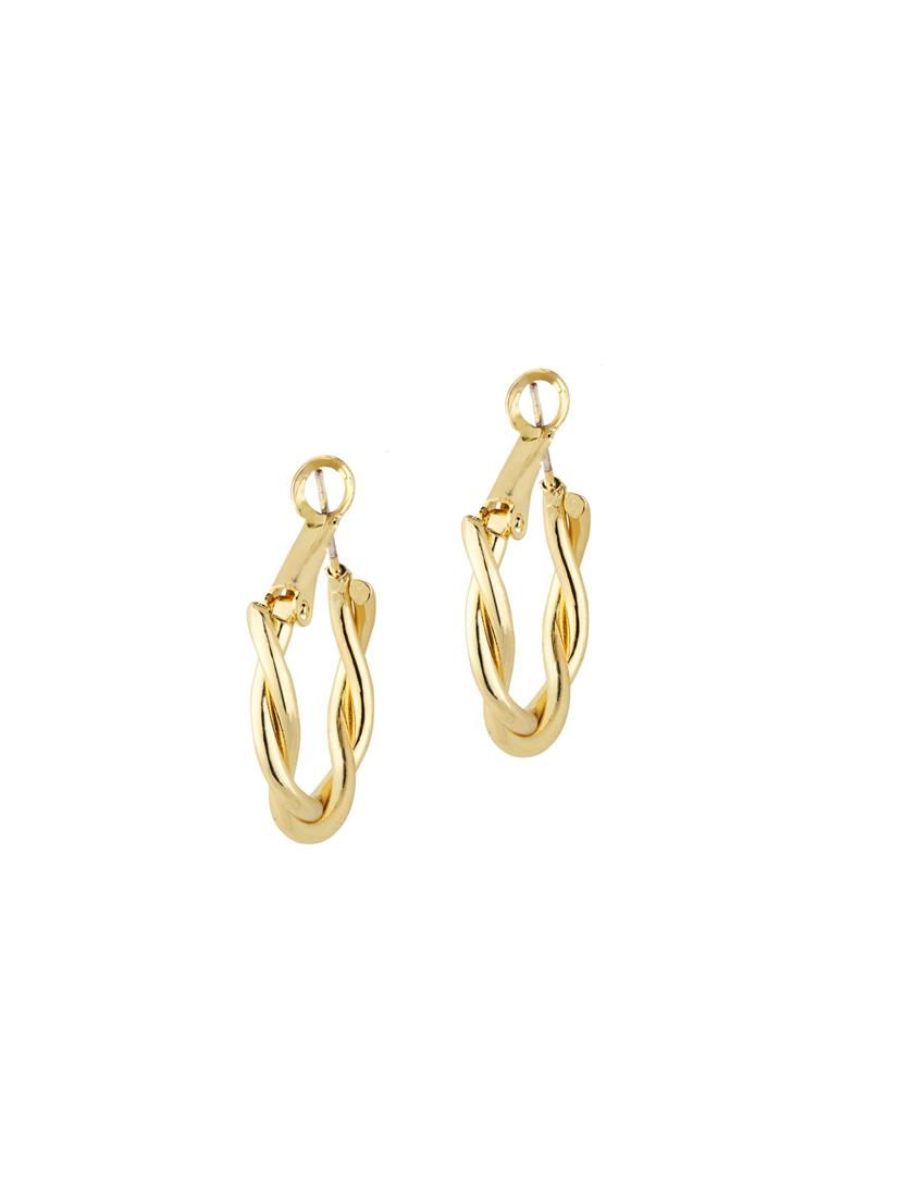 gold metal hoop earring - 17760255 - Zoom Image - 2