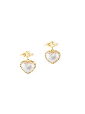 gold metal drop earring - 17760256 - Standard Image - 2