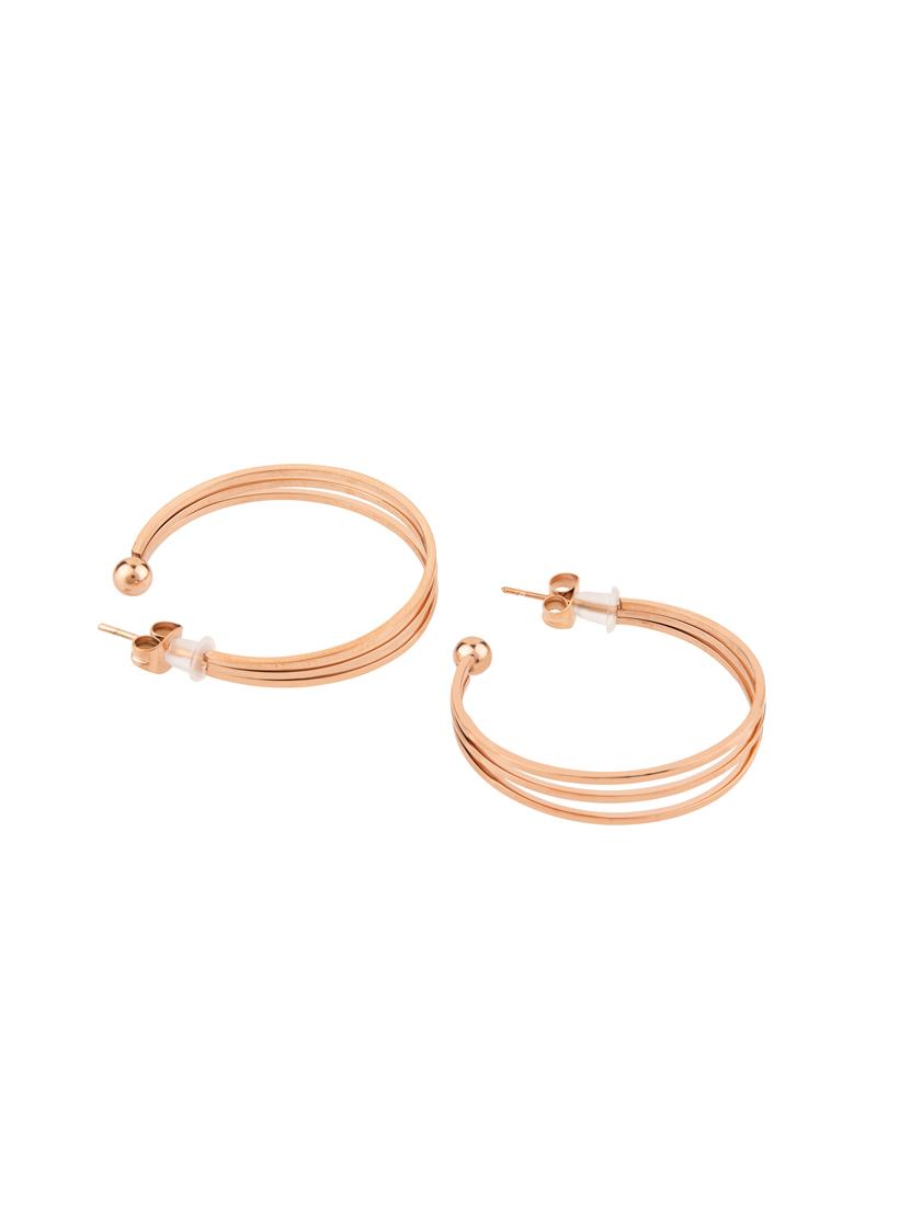 gold metal hoop earring - 17760268 - Zoom Image - 3