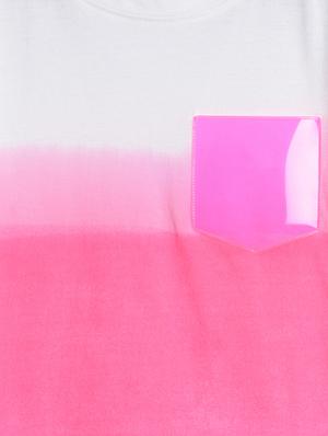 pink color block regular tee - 17760441 - Standard Image - 3