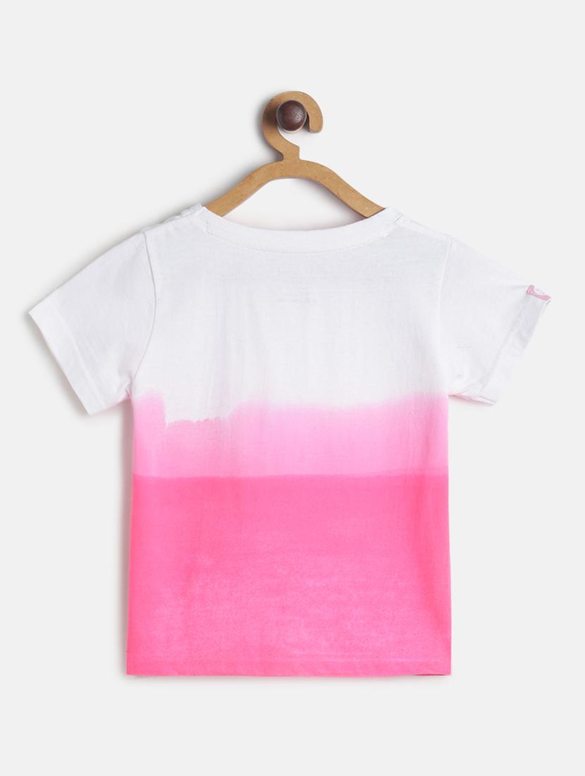 pink color block regular tee - 17760441 - Zoom Image - 2