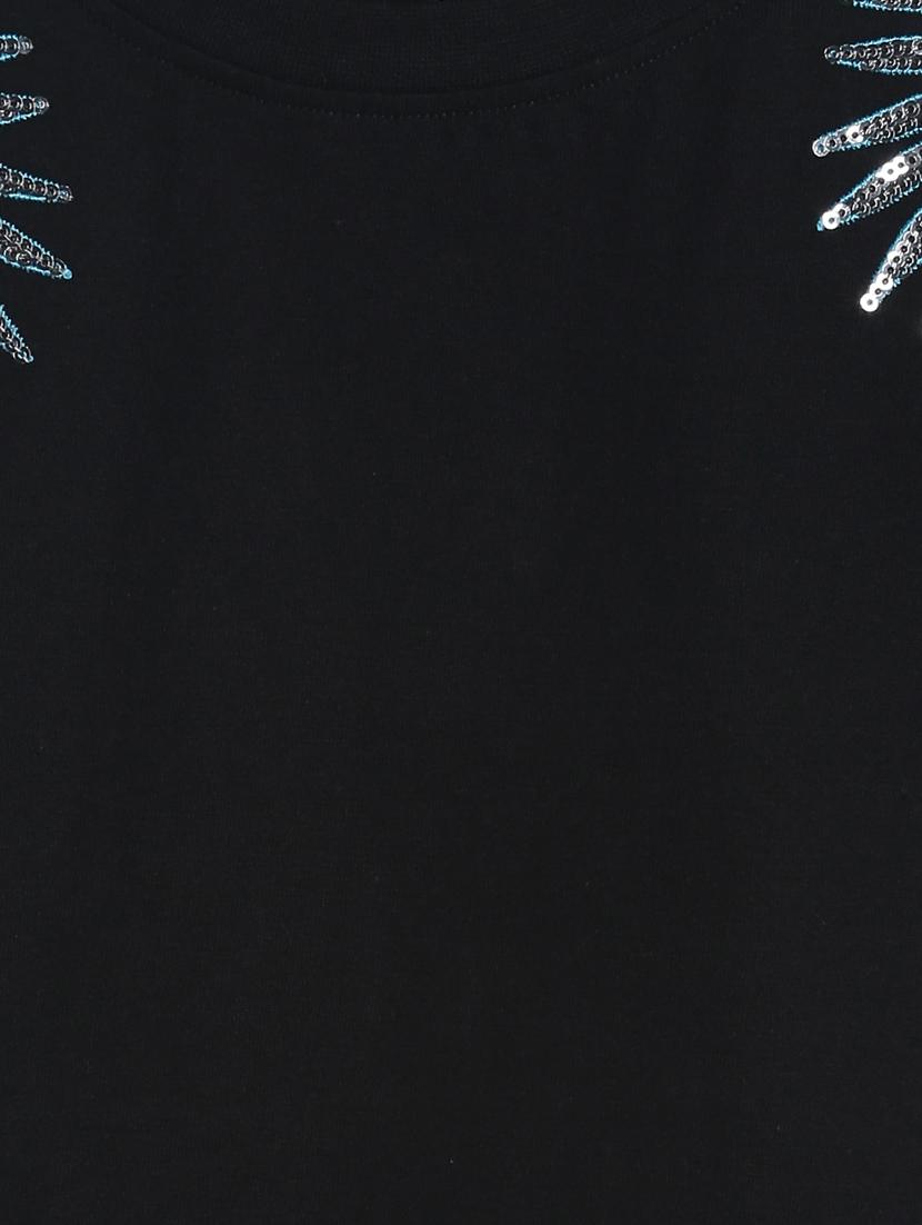 black embellished regular tee - 17760442 - Zoom Image - 3