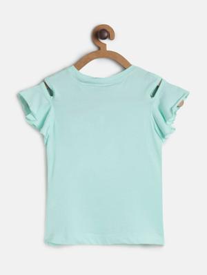 blue embroidered regular tee - 17760443 - Standard Image - 2