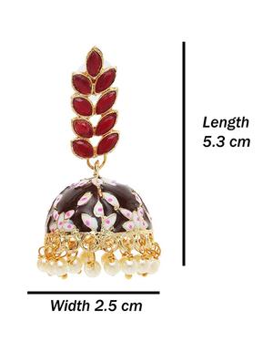 black brass jhumka earring - 17760446 - Standard Image - 3