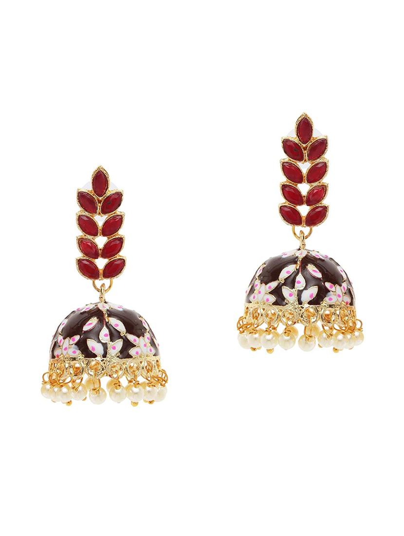 black brass jhumka earring - 17760446 - Zoom Image - 2