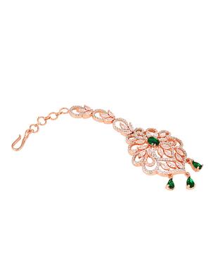 green brass maang teekas & passa - 17760667 - Standard Image - 3